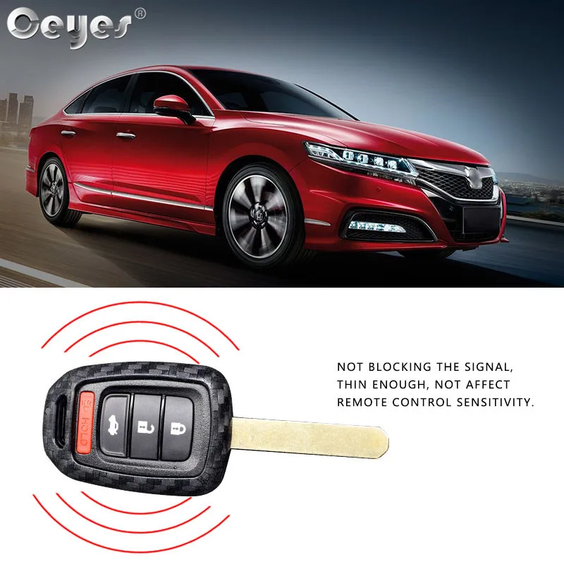 Ceyes Car Styling Silicone Carbon Fiber Key 2 3 Remote Cover Fob Case for Honda Civic Accord Fit for CRV XRV HRV Car Accessories key case cover,key case,remote control case cover