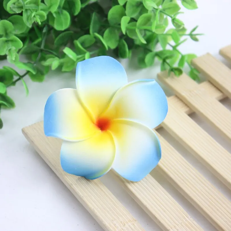 20 шт 7 см Плюмерия Гавайская Пена ФРАНЖИПАНИ искусственный цветок для украшения свадебной вечеринки - Цвет: sky blue
