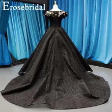 Erosebridal новое поступление черные Страусиные Свадебные платья перья бальное платье с открытыми плечами платье невесты robe de mariee
