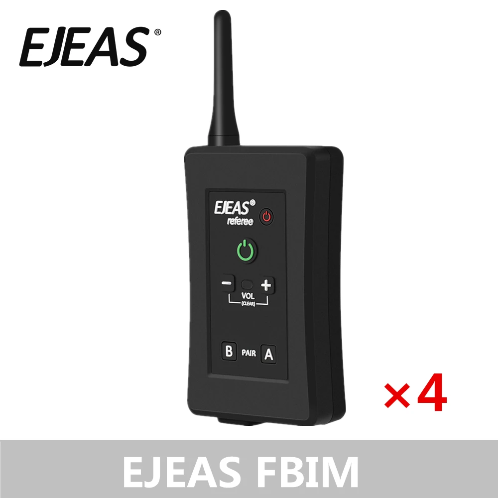 

4 Pack EJEAS FBIM Four-Way Bluetooth Referee Headset with Armband Case 1.2Km Waterproof for Soccer Football Coaches