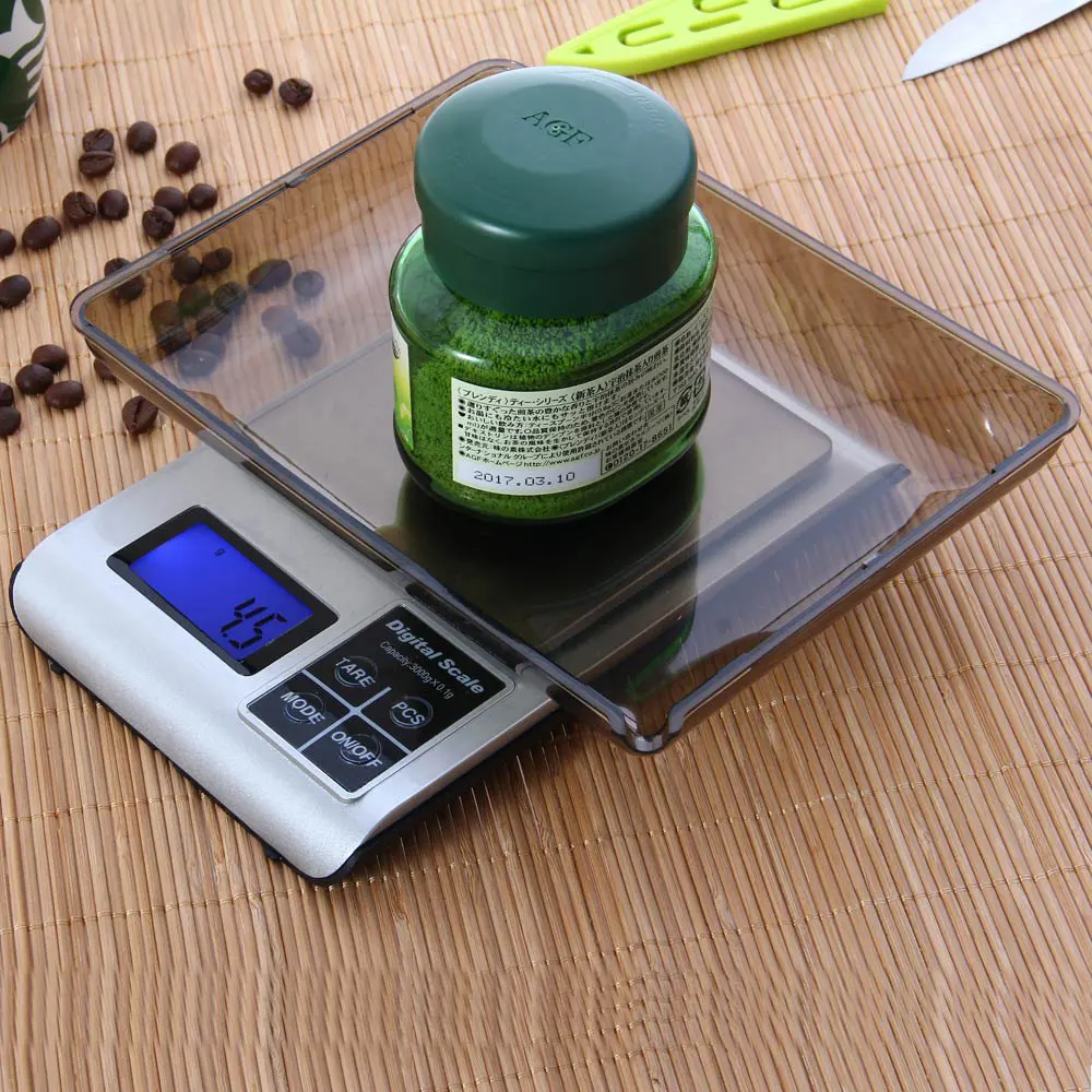 Portable Kitchen Scale LCD Low Battery Overload Warning 3000g / 0.1g
