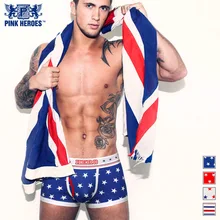 Бренд Pink Hero, мужские трусы, хлопковые, с выцветающими полосками, с принтом звезд, боксеры, трусы, сексуальное нижнее белье, мужские боксеры, шорты, Cueca Calzoncillos