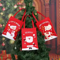 Рождественские подарки сумки милый нетканый материал Дети сумочки Рождество вечерние Декор ручной работы конфеты держатель
