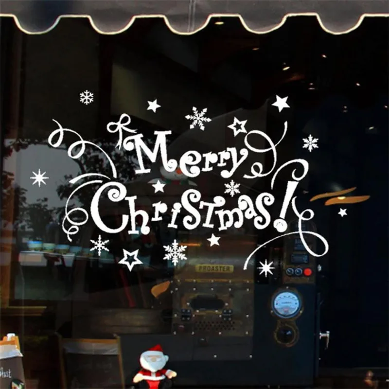 merry christmas alphabet tree vinyl wall sticker decals window decor window letter stickers