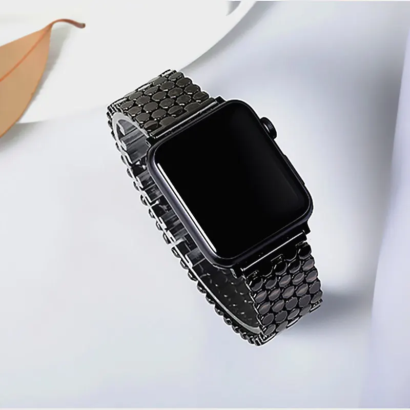 Ремешок из нержавеющей стали для Apple watch 38 мм 42 мм iwatch 4 группа 44 мм 40 мм Блестящий металлический браслет для Apple watch 5 4 3 2