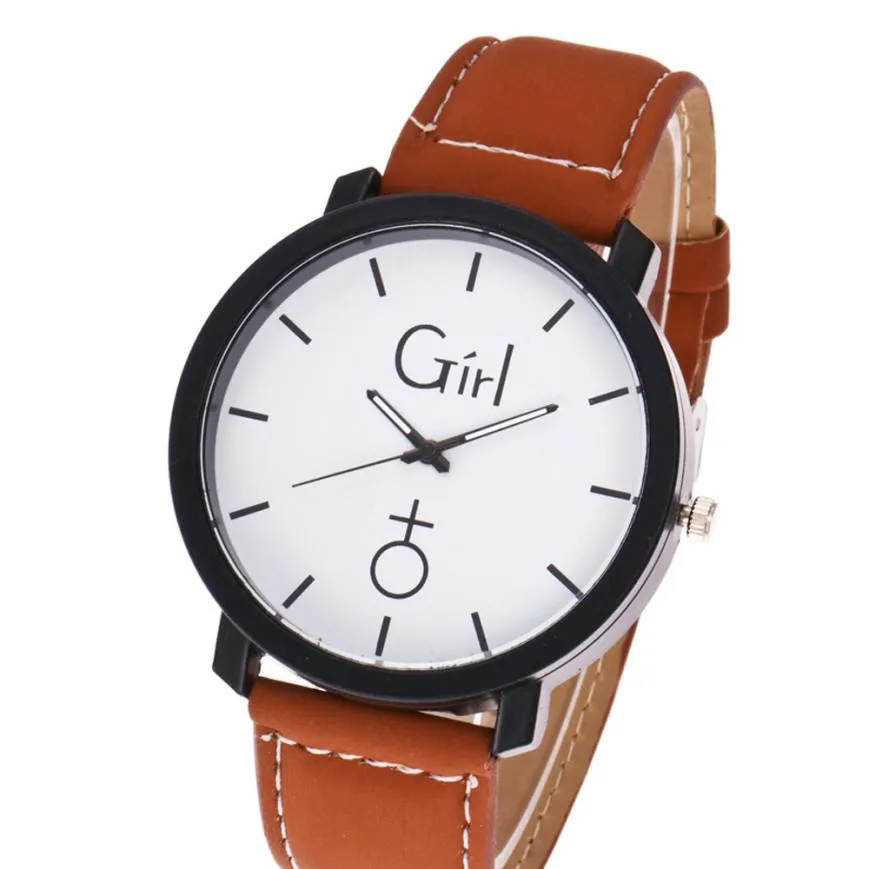 Любителей буквы простые часы Для женщин Высокое качество модные кожаные ремень нить дизайн кварцевые часы подарок Montre Femme