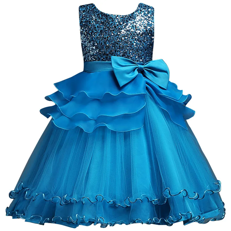 

2019 Winter Girls Sequins Bowknot Sleeveless Party Elegant Princess Dress Kids Dresses For Girls Children Clothes Carnival Dress