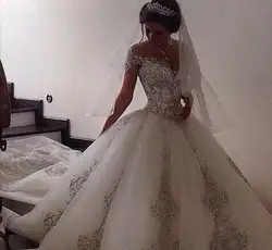 Vestido de noiva роскошная модель Кружева Кристалл свадебное платье Свадебные платья Кружева Красивые 2019 на заказ с 1,3 м длинным шлейфом