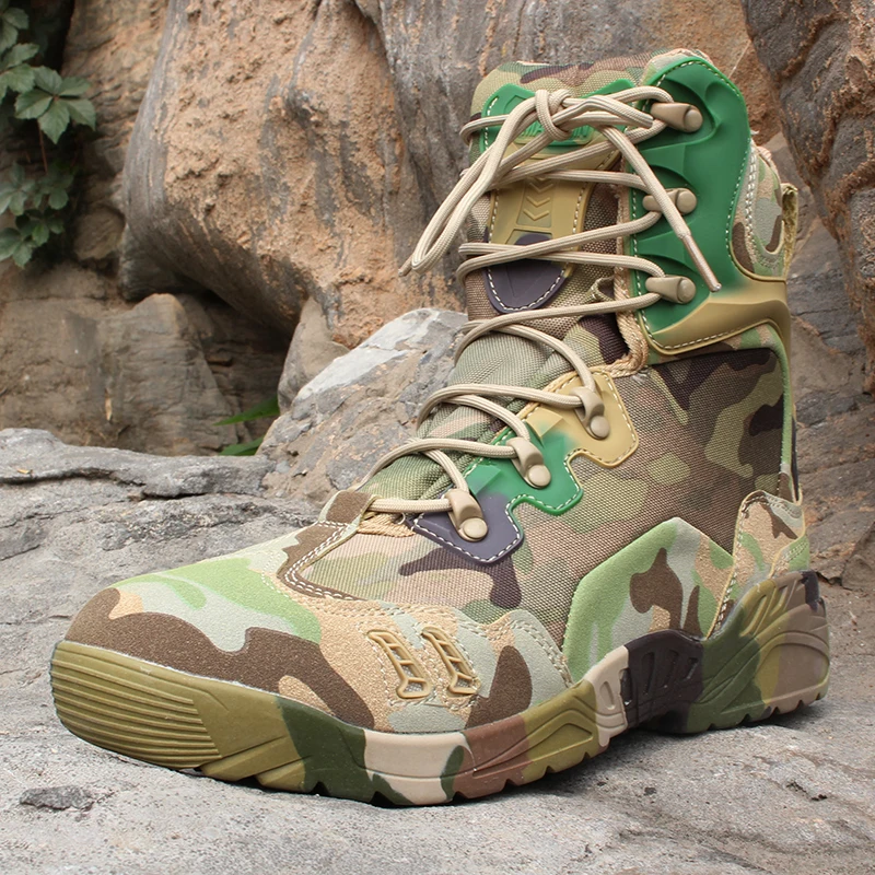 

Men Basic Hiking Shoes Tactical Boots Solid Breathable Male Trekking Boots Adult Outdoor Climbing Sneakers Hunting Shoes
