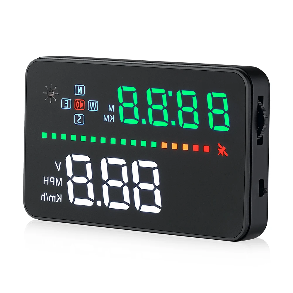 A3 Car HUD Head Up Display Overspeed Warning System Projector Windshield Auto Electronic Voltage Alarm Altitude,Time,Mileage