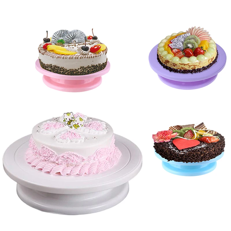 

28cm Plastic Cake Turntable Rotating Anti-skid Cake Decorating Turntable Cake Rotary Table Round Cake Stand Kitchen Baking Tools