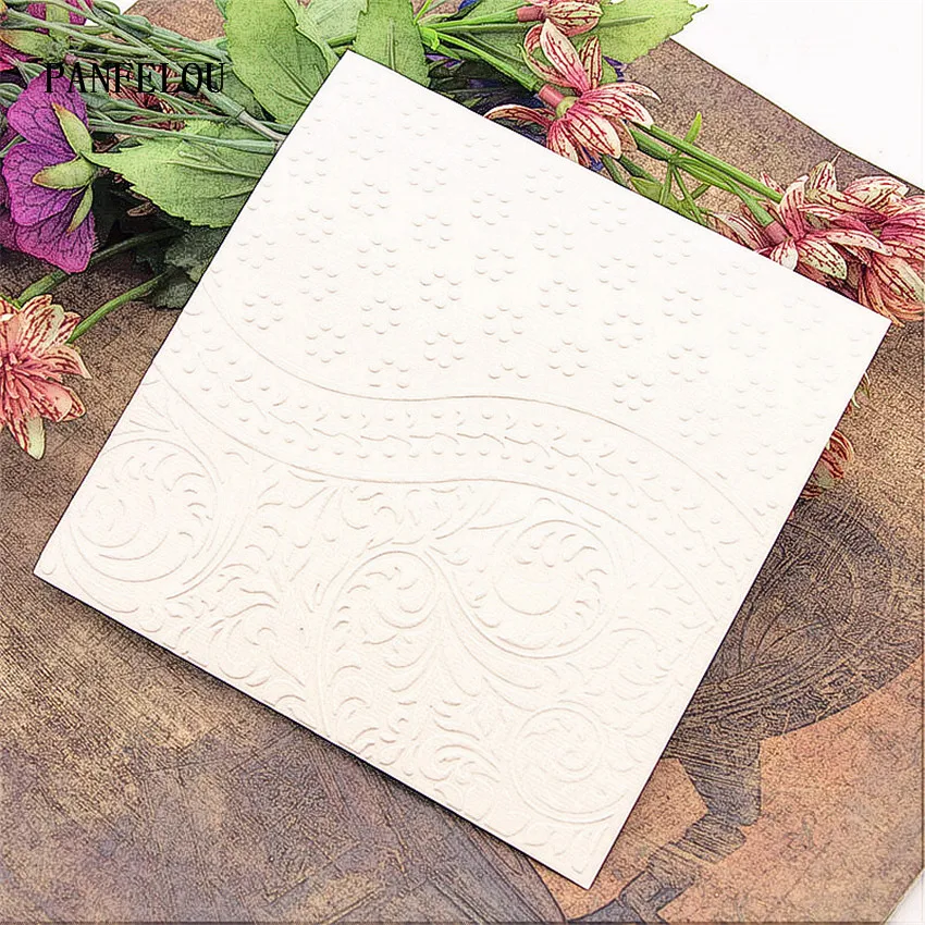 PANFELOU Curly leaf vin карта папки для тиснения пластик скрапбукинга DIY шаблон помадка