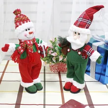Выдвижной Рождественский Санта-Клаус/куклы-Снеговики стоящая Статуэтка Navidad Рождественская елка украшения Детские Рождественские подарки игрушка