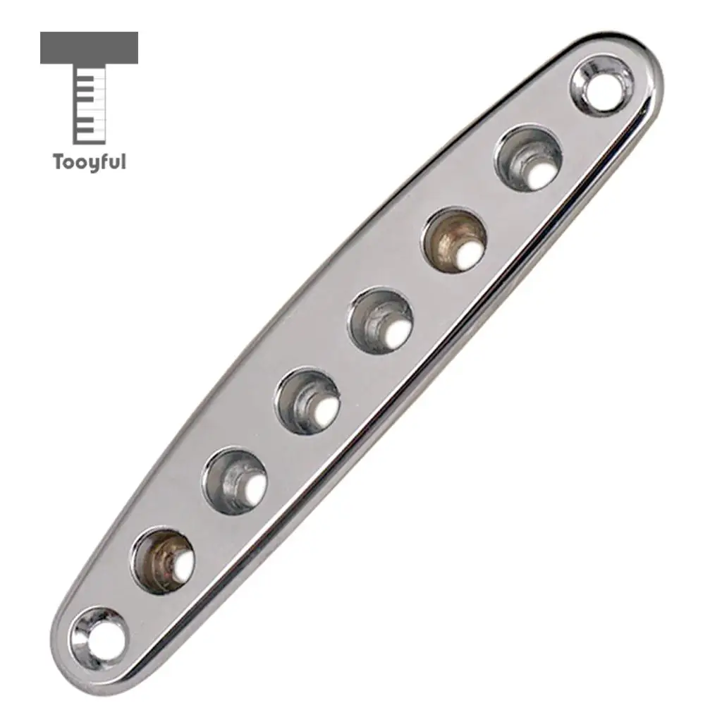 Tooyful 1Pc Electric Guitar Parts Bridge String Thru Body Ferrules Bushing Plate Black or Silver