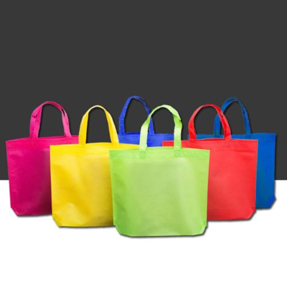 1Pcs Reusable Shopping Bags Foldable Non-woven Grocery Tote Bag Pouch GIFT 