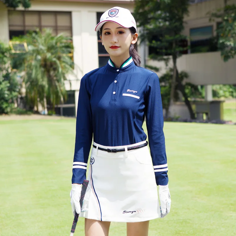 Женская футболка с длинным рукавом для тренировок по гольфу, топы, женская быстросохнущая одежда, спортивная одежда для гольфа, тенниса, тренировочная рубашка D0691
