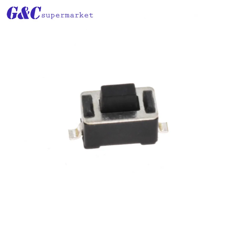 

50PCS 3*6*5mm Black White SMD 2 Pins Snap-In Micro Push Button Tactile Tact Momentary Switch