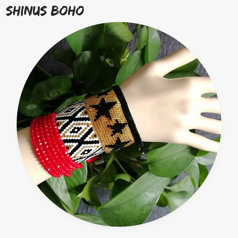 

SHINUSBOHO 4Pcs/set Male Friendship Jewelry Delicas Bead Bracelets for Women Star pulseras MIYUKI Bracelets Adjustable bileklik