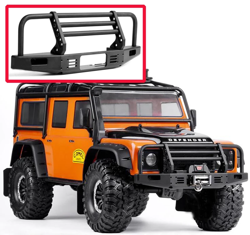 

1pcs Metal Front Bumper with LED Light Strip Car Shell Column for TRX4 SCX10 90046 90047 RC Crawler Car Metal Anti-collision Bar