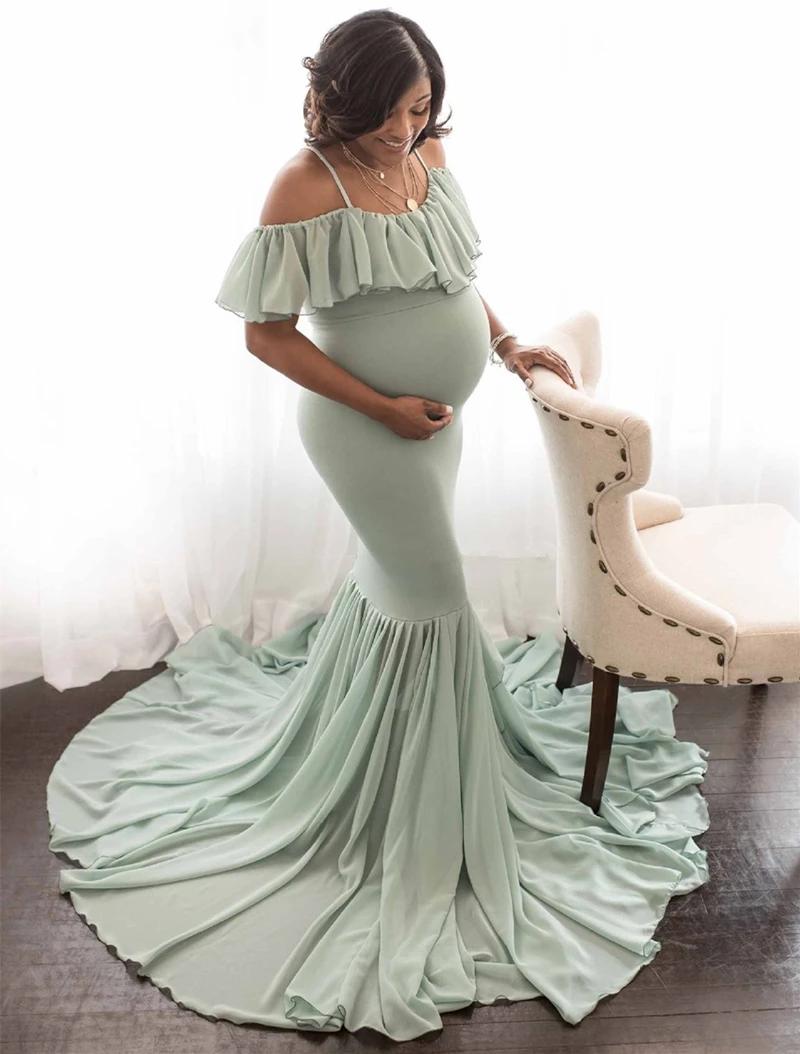 Платье русалки для беременных, для фотосессии, для беременных женщин, платье для беременных, реквизит для фотосессии, сексуальное платье макси для беременных