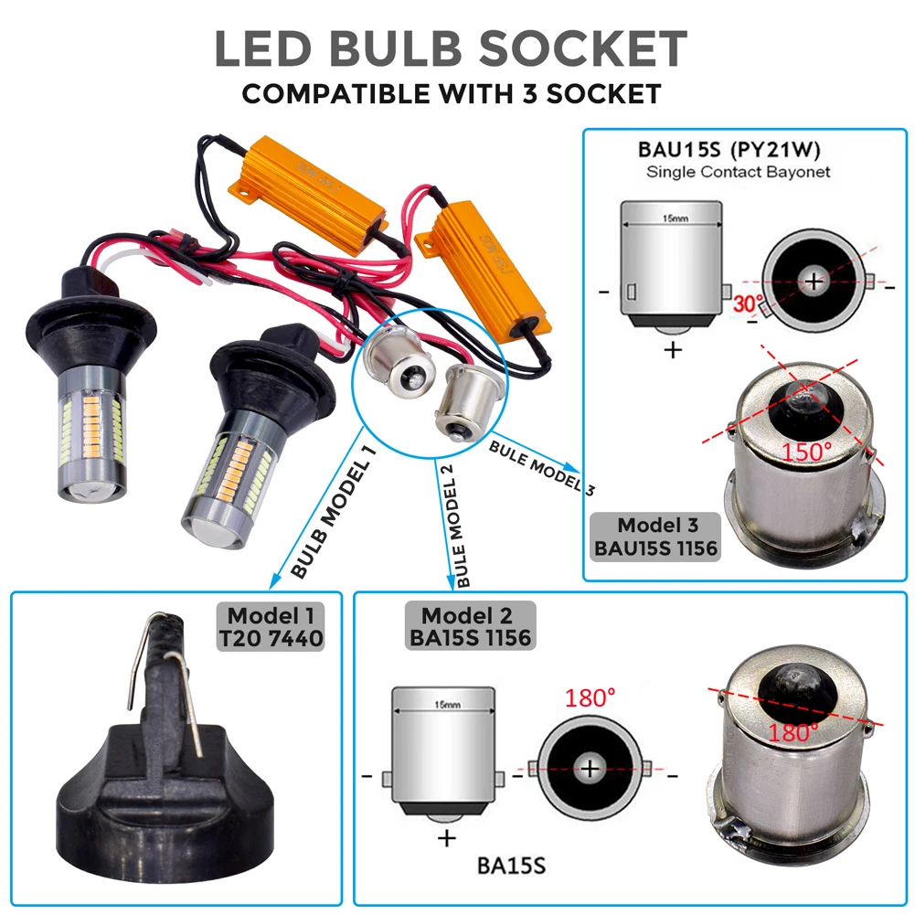 1 пара светодиодный светильник поворота DRL BA15S P21W 12 В 66SMD 1156 Canbus 4014 дневные ходовые