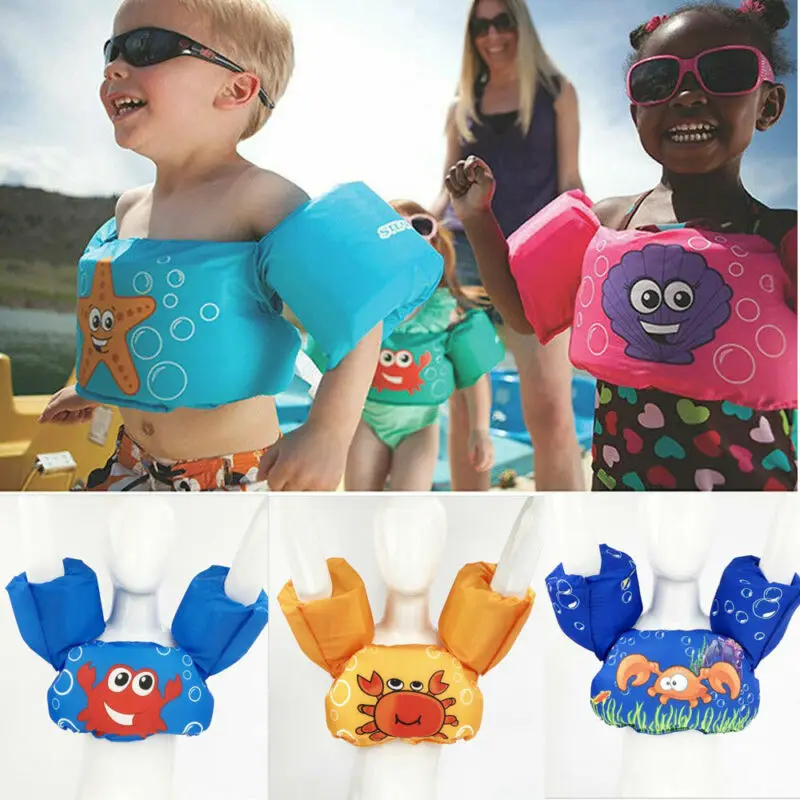Детский спасательный купальник с героями мультфильмов, куртка детский надувной спасательный жилет Детские плавающие повязки для рук