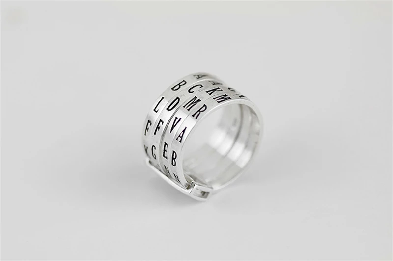 Женское кольцо с буквами Lotus Fun, вращающееся кольцо с возможностью составления слов, ювелирные изделия ручного изготовления из серебра 925 пробы