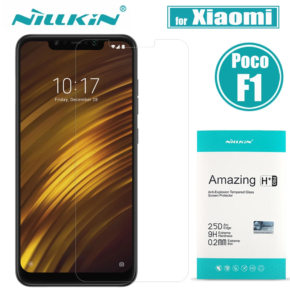 Закаленное стекло Nillkin 9H для Xiaomi Pocophone Poco F1 Защитное экрана твердое прозрачное POCO |