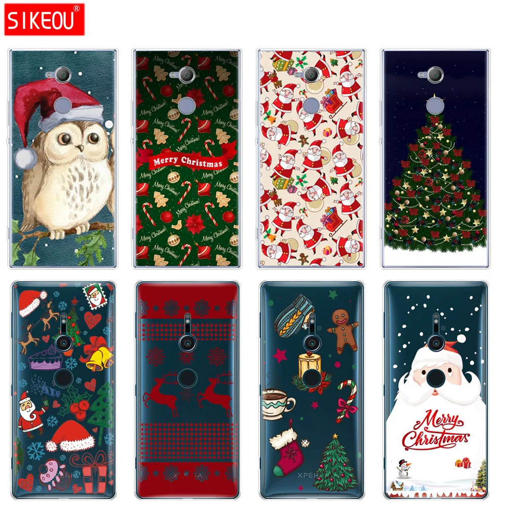 

silicone Cover phone Case for sony xperia XA1 XA2 ULTRA PLUS L1 L2 XZ1 XZ2 compact XZ PREMIUM Merry Christmas