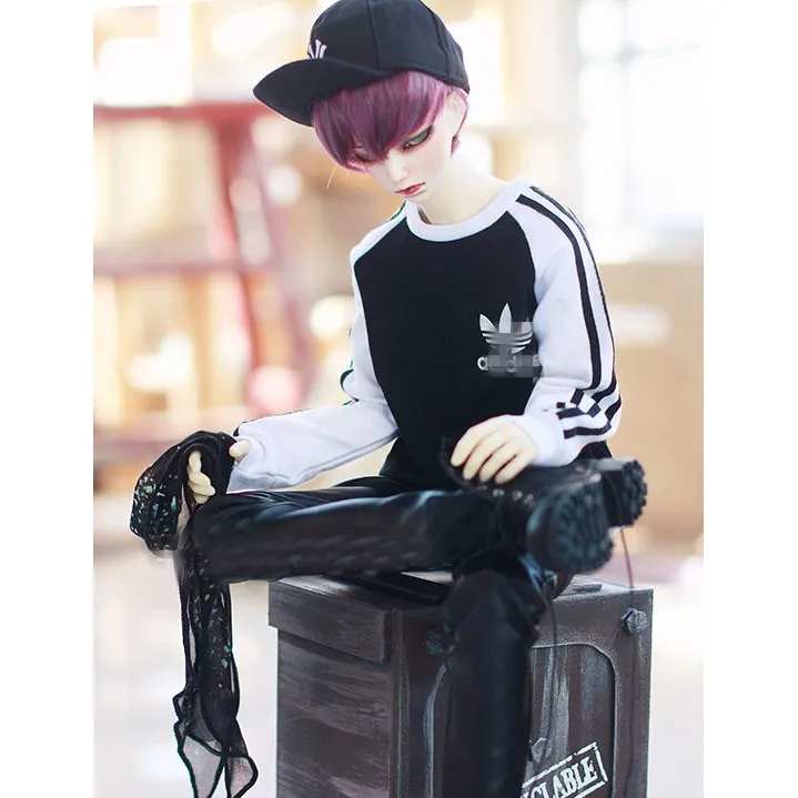

BJD Black Hoody T-Shirt Outfits Top Clothing For Male 1/3 SD17 70cm 24" Tall BJD doll SD DK DZ AOD DD Doll use