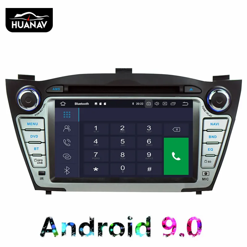 Top Android 9.0 Car DVD player GPS navigation for Hyundai IX35 Tucson 2009-2015 Car radio player multimedia Auto stereo headunit Nav 3