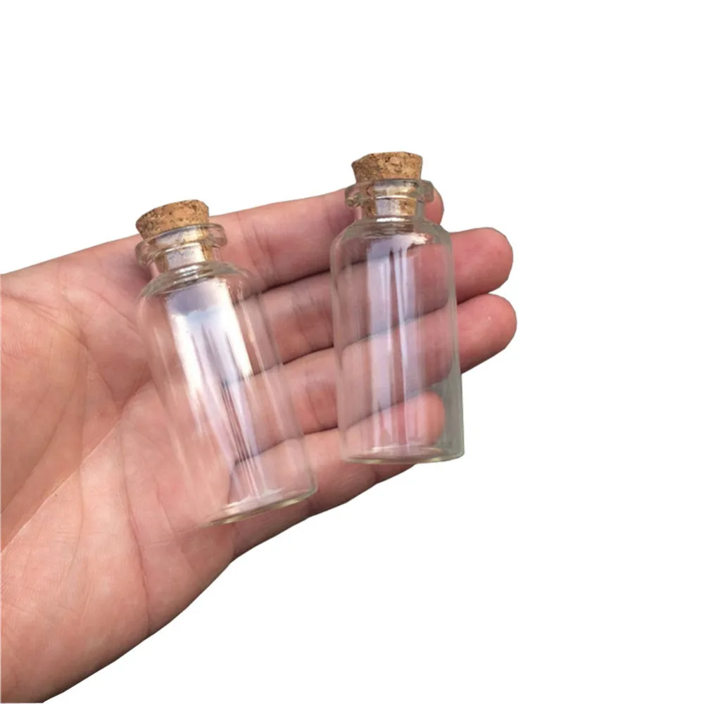 Empty Glass Bottles with Corks Clear Seal Vial Jars Containers for Food Liquid Perfume Storage 15ml 20ml 25ml Bottles 24pcs