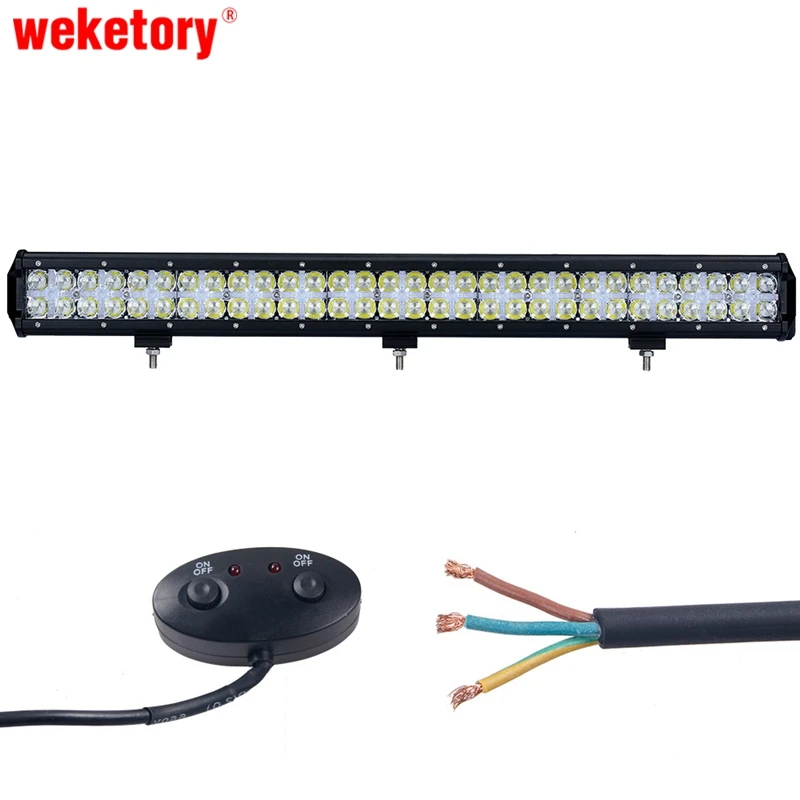 

weketory 7D 15LED DRL 28 inch 300W LED Work Light Bar for Tractor Boat OffRoad 4WD 4x4 Truck SUV ATV Spot Flood Combo Beam 12V