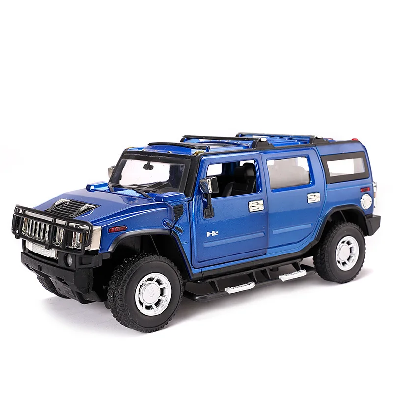 1:24 Hummer H2 сплав модели автомобили из литого металла игрушки для детей Brinquedos Juguetes Oyuncak дропшиппинг hotwheeling - Цвет: blue no box