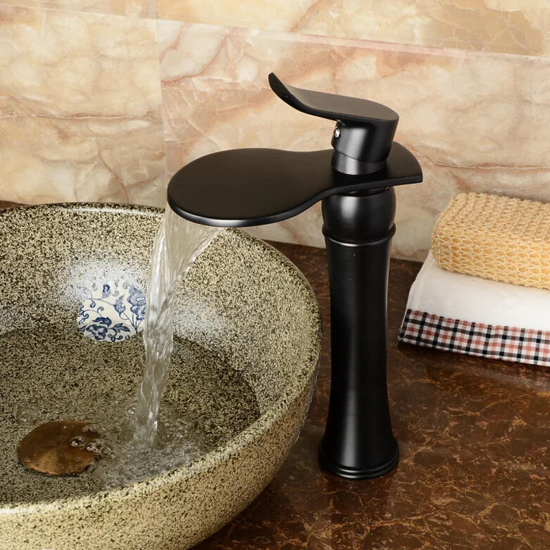 Luxury Countertop Waterfall Basin Sink Faucet Sing...