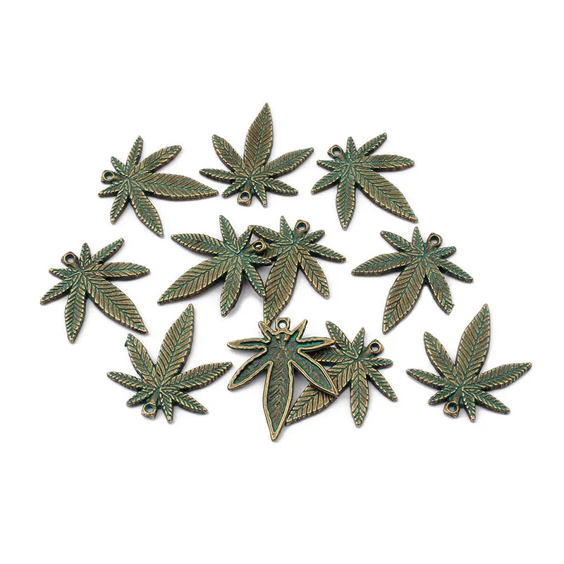 20 шт древние бронзовые кленовые листья сорняки Подвески для DIY браслета ожерелье Фурнитура 22*25 мм