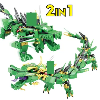 

417Pcs Lloyd Green Dragon Ninja Building Blocks Sets Dragon Ball Figures City DIY Bricks Educational Toys for Children