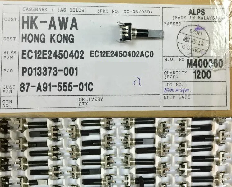 Поворотный кодирующий переключатель ALPS EC12E2450402 2 шт./Лот 24 позиционирования длина