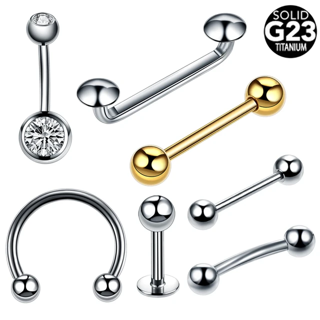 Conjunto De Piercing De Sobrancelha De Titânio, Brinco Industrial De  Cartilagem, Língua, Lábio, Nariz, Septo, Anel, Barra, Mamilo, Joias  Corporais, 1 Peça - Joias Para O Corpo - AliExpress