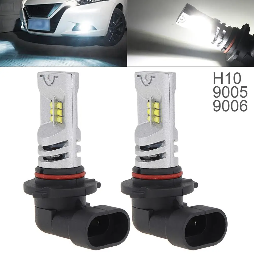 

2pcs Car Led Bulbs 12V H10 9005 9006 2525 SMD Lights 2400LM 6500K-7500K White Driving Running Car Lamp Auto Light Bulbs Fog lamp