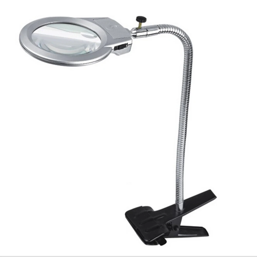 2x 5x Desktop Illuminated Magnifying Glass With Led Desk Lamp