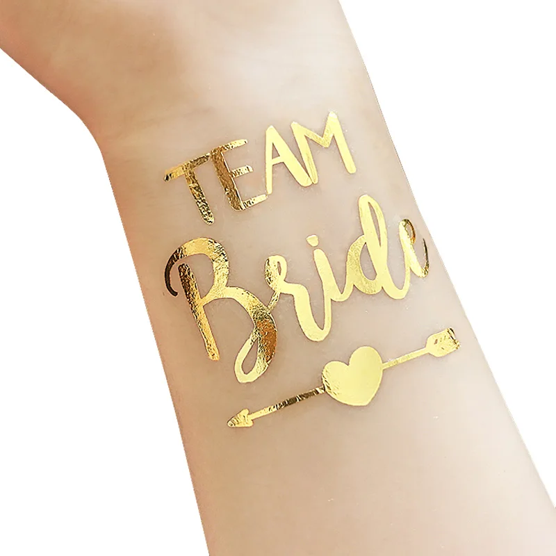 

Temporary Tattoo Stickers Gold Team Bride Bachelorette Party Bride To Be Bridal Shower hen Party Favors Wedding diy Decoration