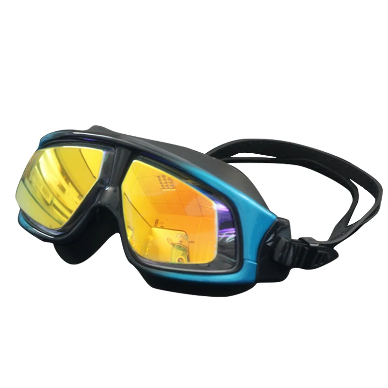2018 Plating large frame anti fog diving goggles men's ladies silicone