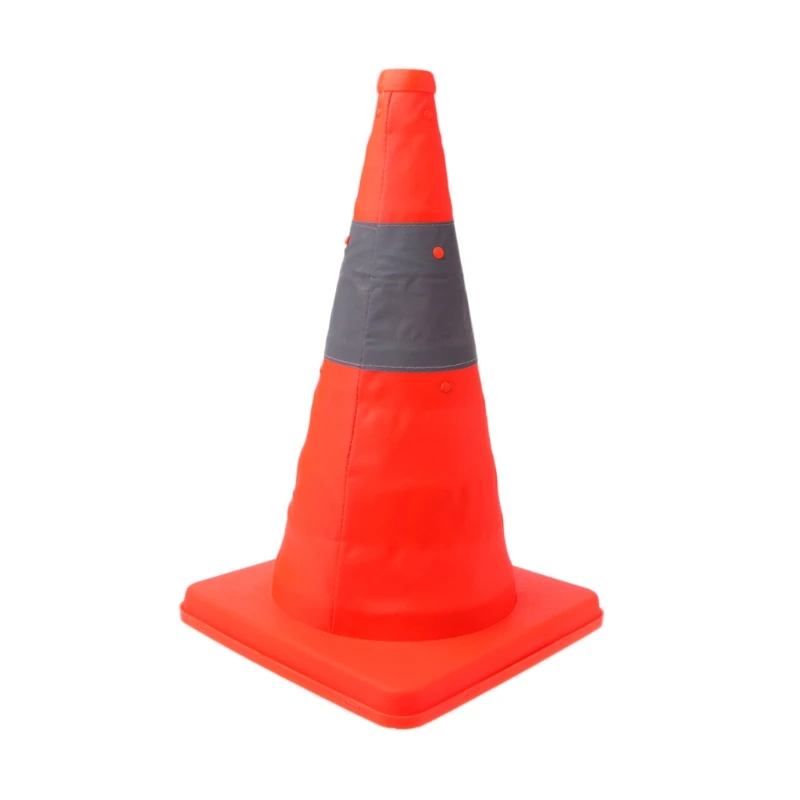 

42cm Folding Road Safety Warning Sign Traffic Cone Orange Reflective Tape