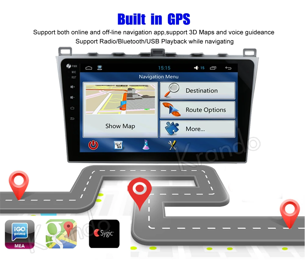 krando mazda 6 android car radio gps navigation multimedia system  (11)