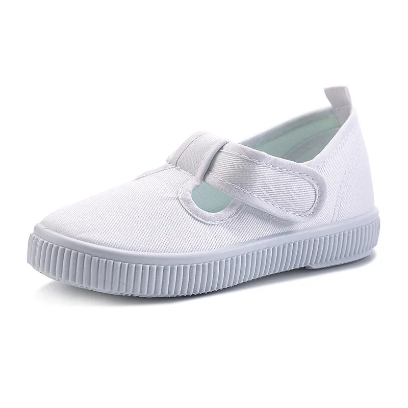 Детская парусиновая обувь для мальчиков и девочек 3-8 лет, детская повседневная спортивная обувь на липучке, детские кроссовки, танцевальная обувь