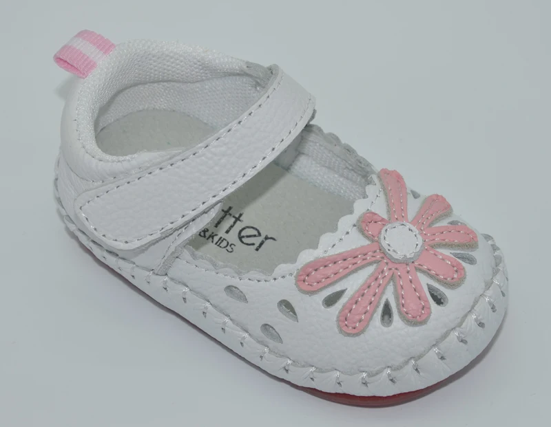 Детская обувь из натуральной кожи для новорожденных девочек; цвет белый, зеленый, розовый; обувь для младенцев; кроватка для грудничков; нескользящая резиновая подошва с маргаритками Мэри Джейн