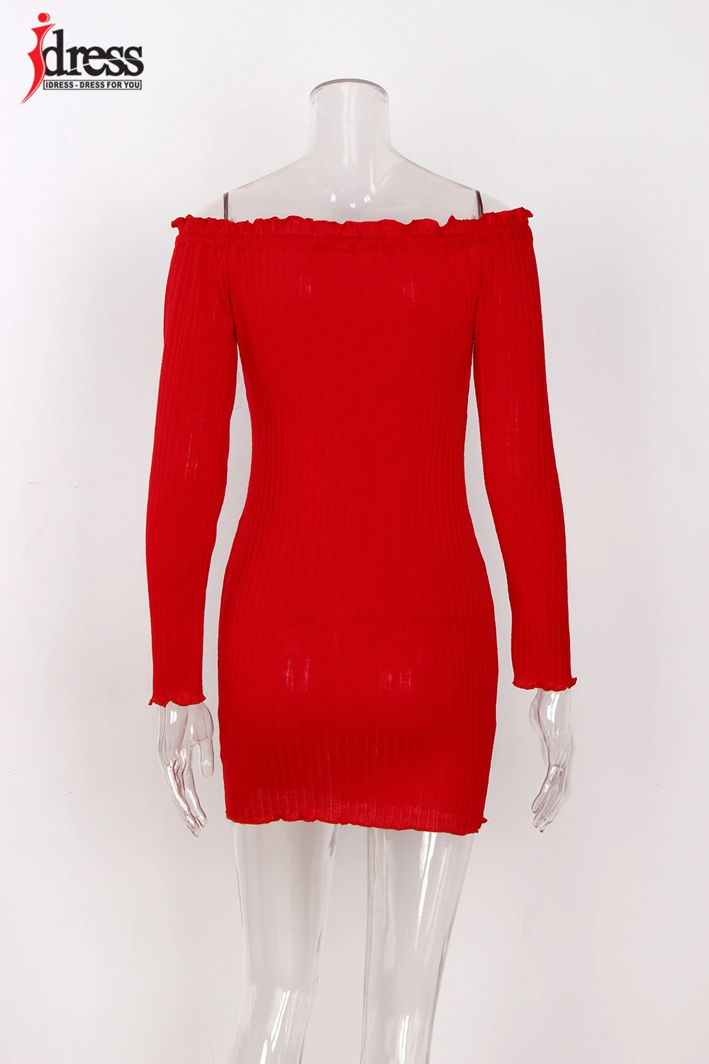 IDress Women Clothing Fashion 2017 Sexy Dress Club Wear Slash Neck Bodycon Dress Online Shopping Club Factory Party Knit Dresses (10)