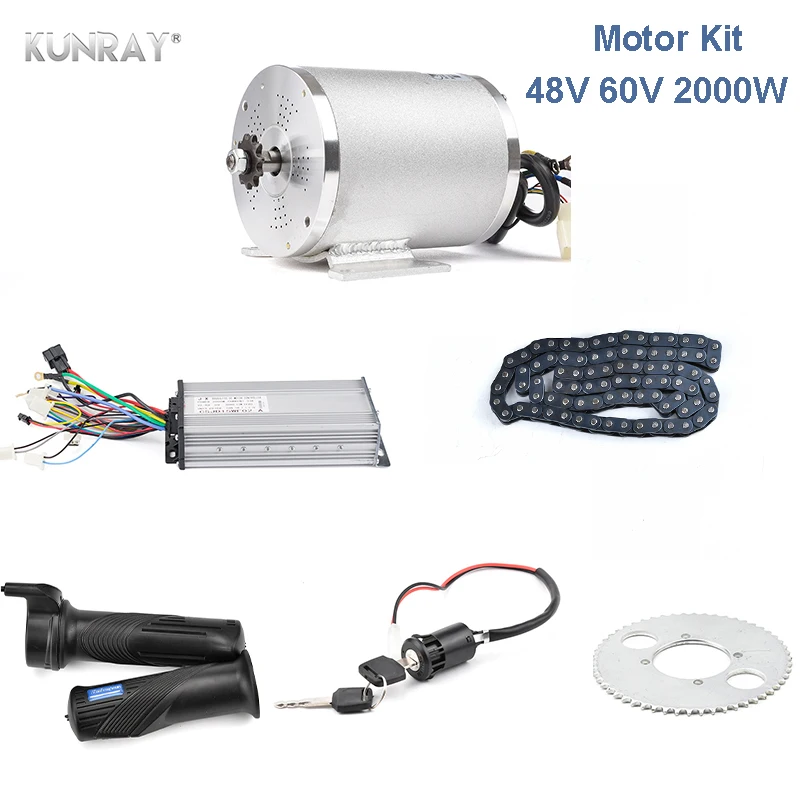 Clearance 48V 60V 2000W Brushless DC Motor Electric Motor For Electric Vehicle With Controller, Chain And Throttle Scooter Conversion Kit 0