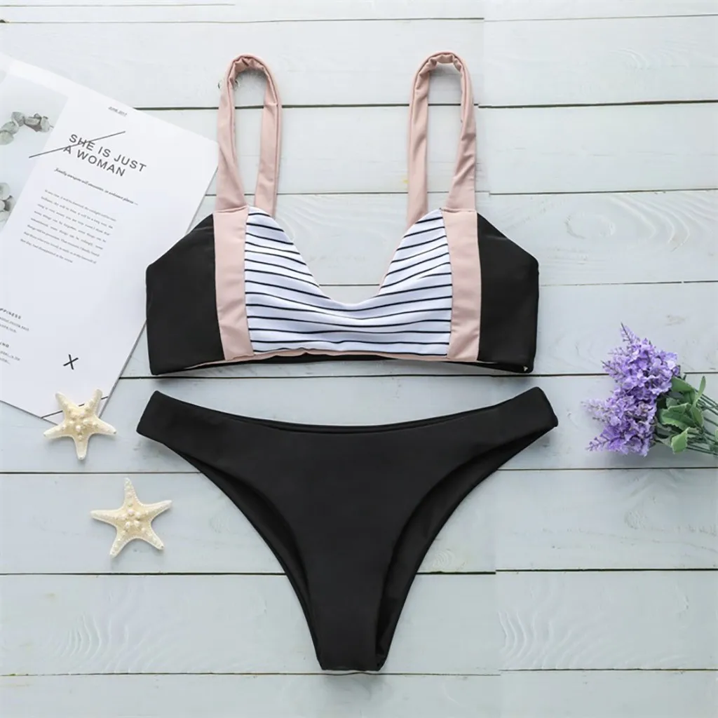 Brand Swimwear Women Swimsuit Women's Splice Bikini Print Two Piece Swimsuit Pushups Swimwear BeachwearFemale Swimsuit
